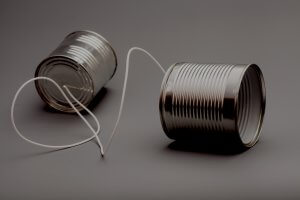 tin can phone.communication concept